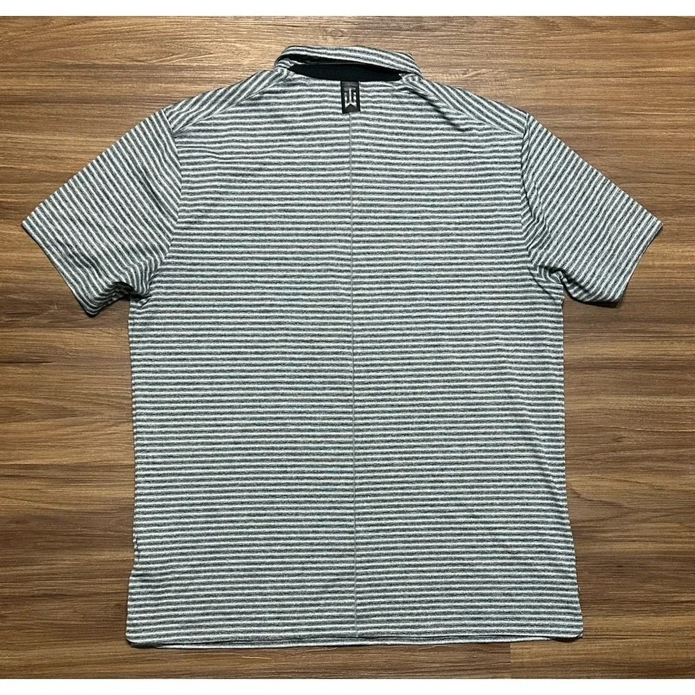 Nike Dri-FIT Tiger Woods Vapor Grey Striped Golf Polo Size L (BQ6722-010)